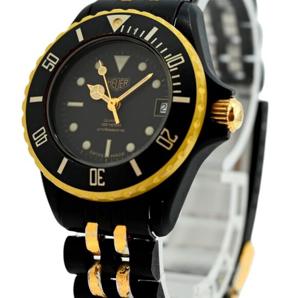 Vintage Heuer (Pre-Tag) 28mm Ladies 1000 Series Black/ Gold Watch Ref 980.038/28 - Picture 2 of 10